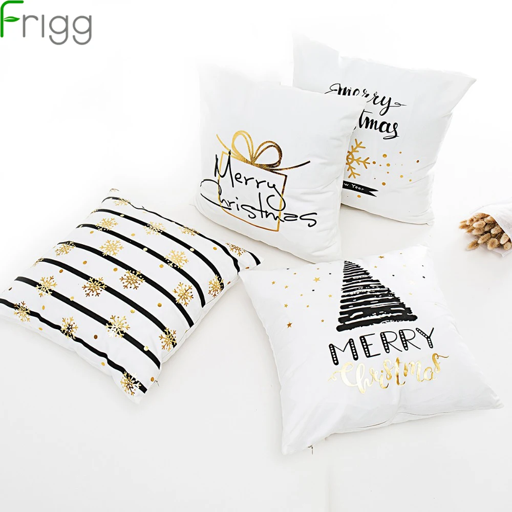 Frigg Merry Christmas наволочка для подушки Золотое белье хлопок мягкие милые наволочки