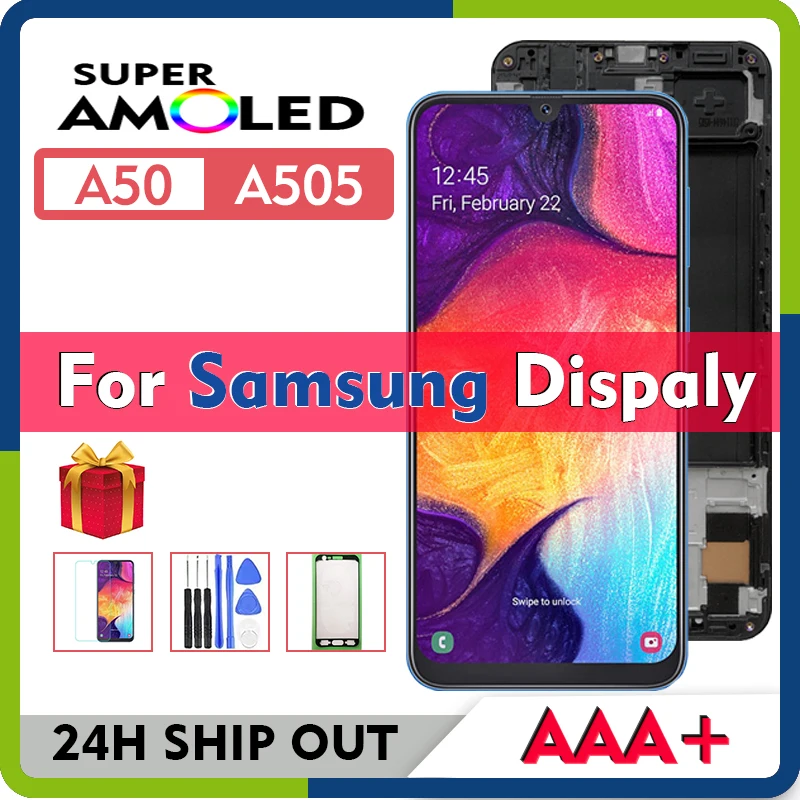 Pantalla LCD A505 Original Amoled o Incell Oled para Samsung Galaxy A50 2019 A505F A505G DS, montaje de digitalizador con pantalla t&aacute;ctil-0