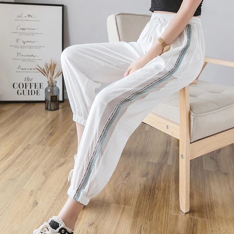 Брюки женские летние шелковые черные и белые в полоску 2021 | Женская одежда