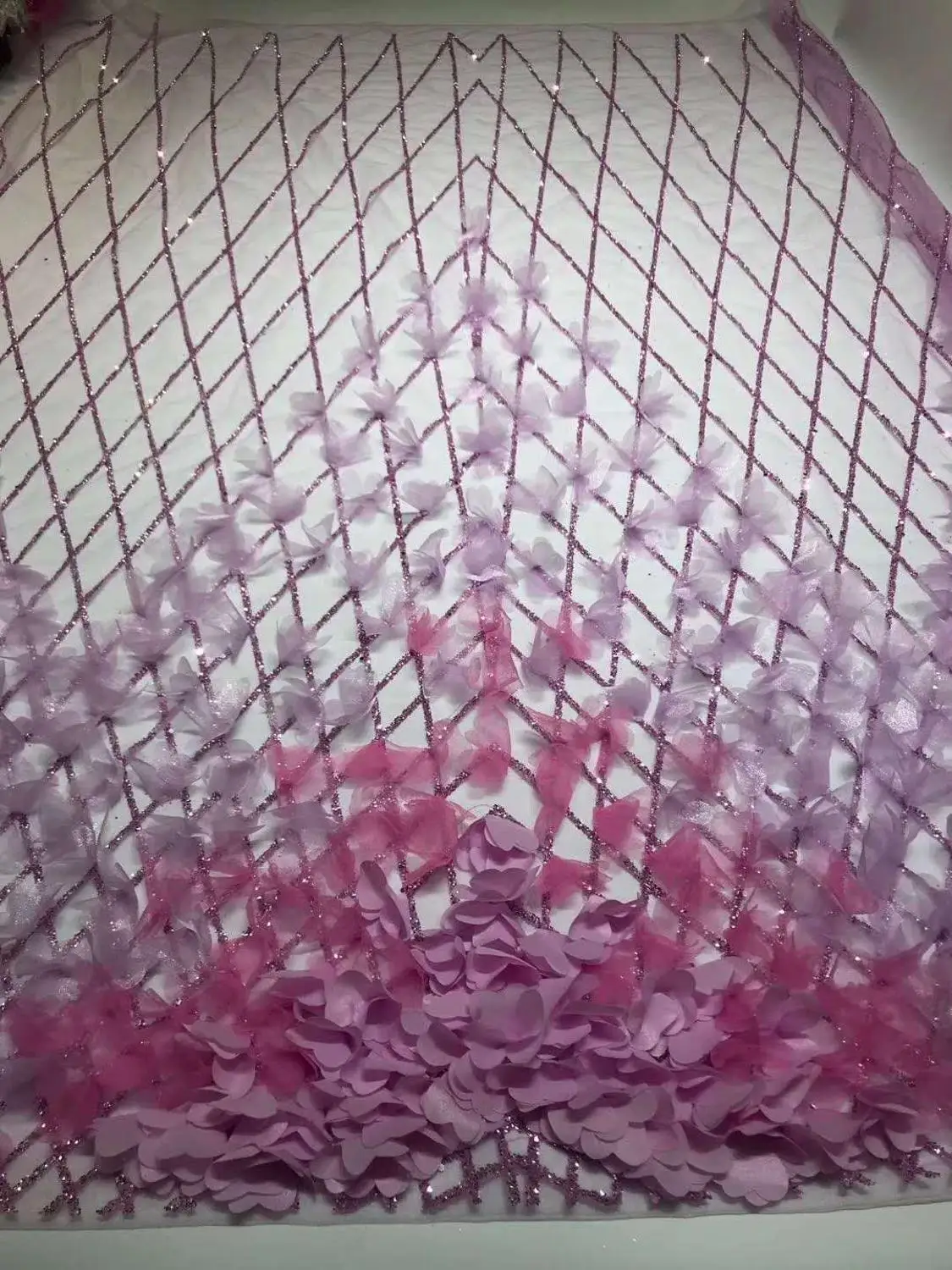 

Новая красивая 3D аппликация шифоновая Цветочная вышивка ткань французская сетка кружева Нигерия сетка Вышивка Ткань вечернее платье вечерние