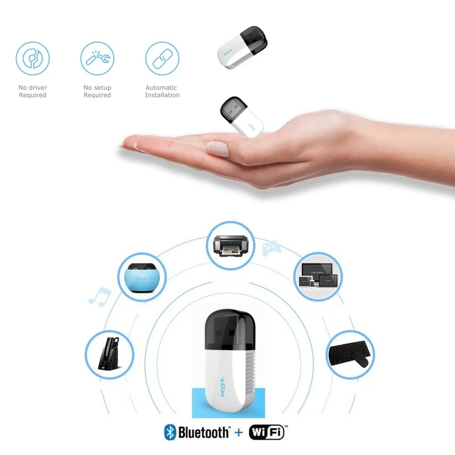 Сетевой адаптер Wi-Fi PzzPss компактный двухдиапазонный USB Ethernet 2 4 ГГц | Компьютеры и