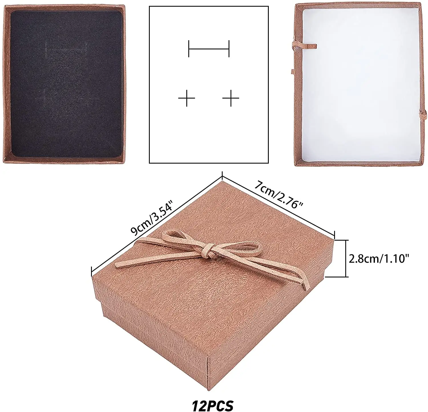 Картонная шкатулка для ювелирных изделий 12 шт. прямоугольная коробка