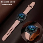 Ремешок кожаный для Samsung Galaxy watch Active 2, браслет для Gear S3 Frontier Huawei GT2Pro Galaxy 3 45 мм42 мм46 мм, 20 мм 22 мм