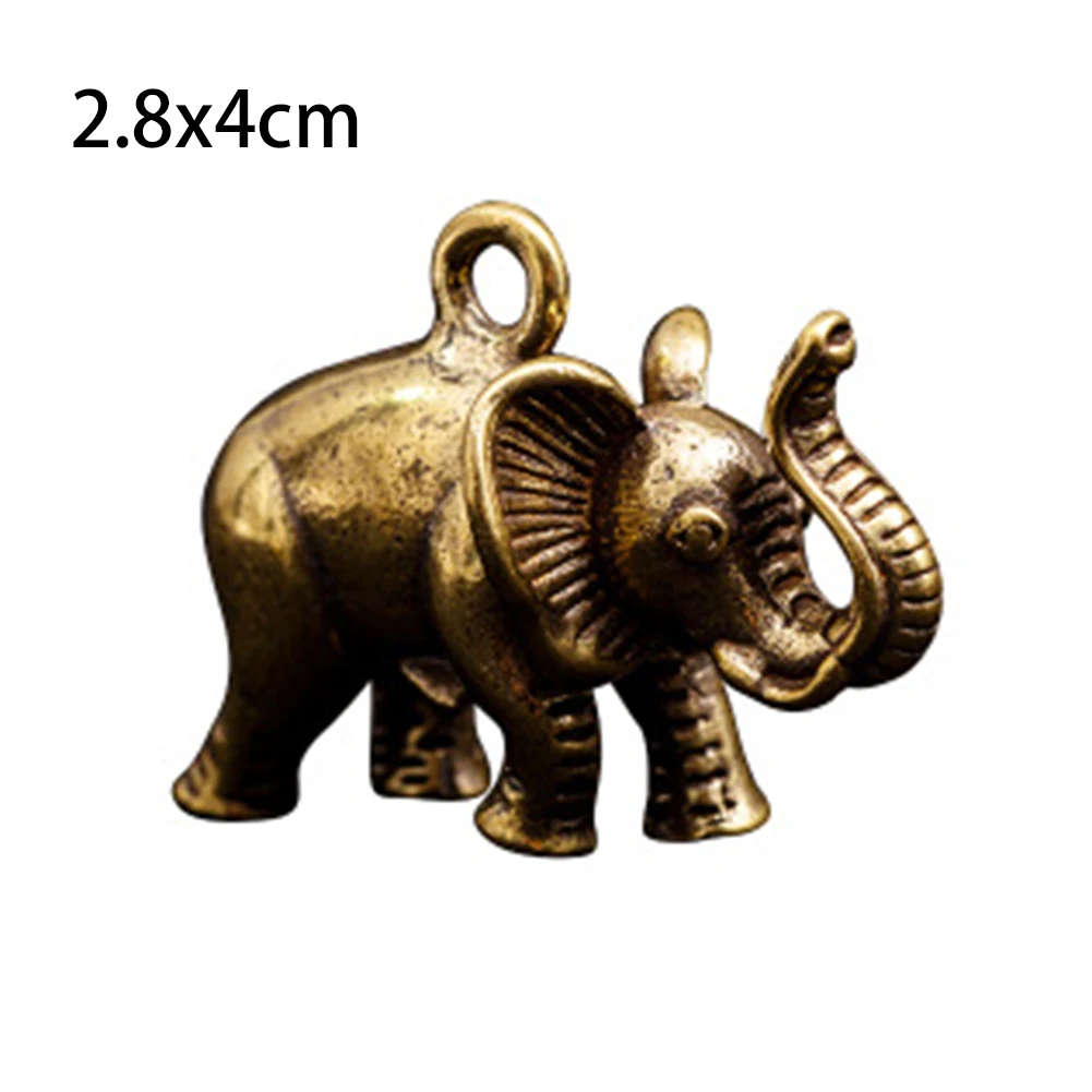 

1pc Keychain Pendant Retro Cute Pure Copper Brass Solid Elephant Keychain Chain Pendant Crafts Delicate Vivid