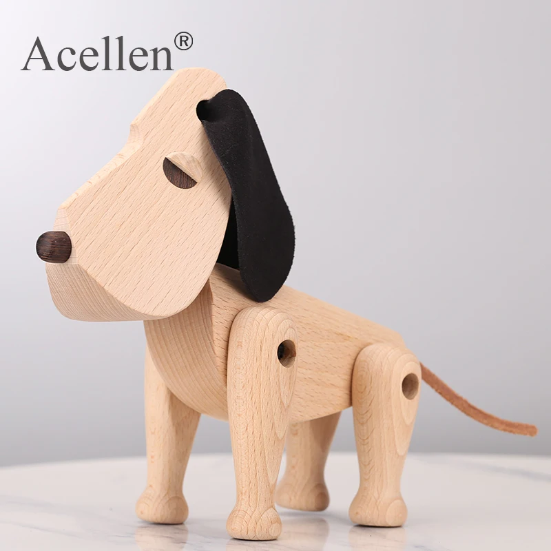 Скандинавская деревянная собака Оскар фигурки ручной работы орех Дания