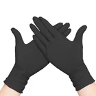 100 шт. одноразовые нитриловые перчатки без порошка, синтетическая латексная резина для уборки, кухни, работы, садоводства, механические черные перчатки