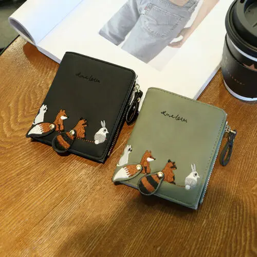 Женский кожаный кошелек для девушек держатель карт клатч на молнии маленькая