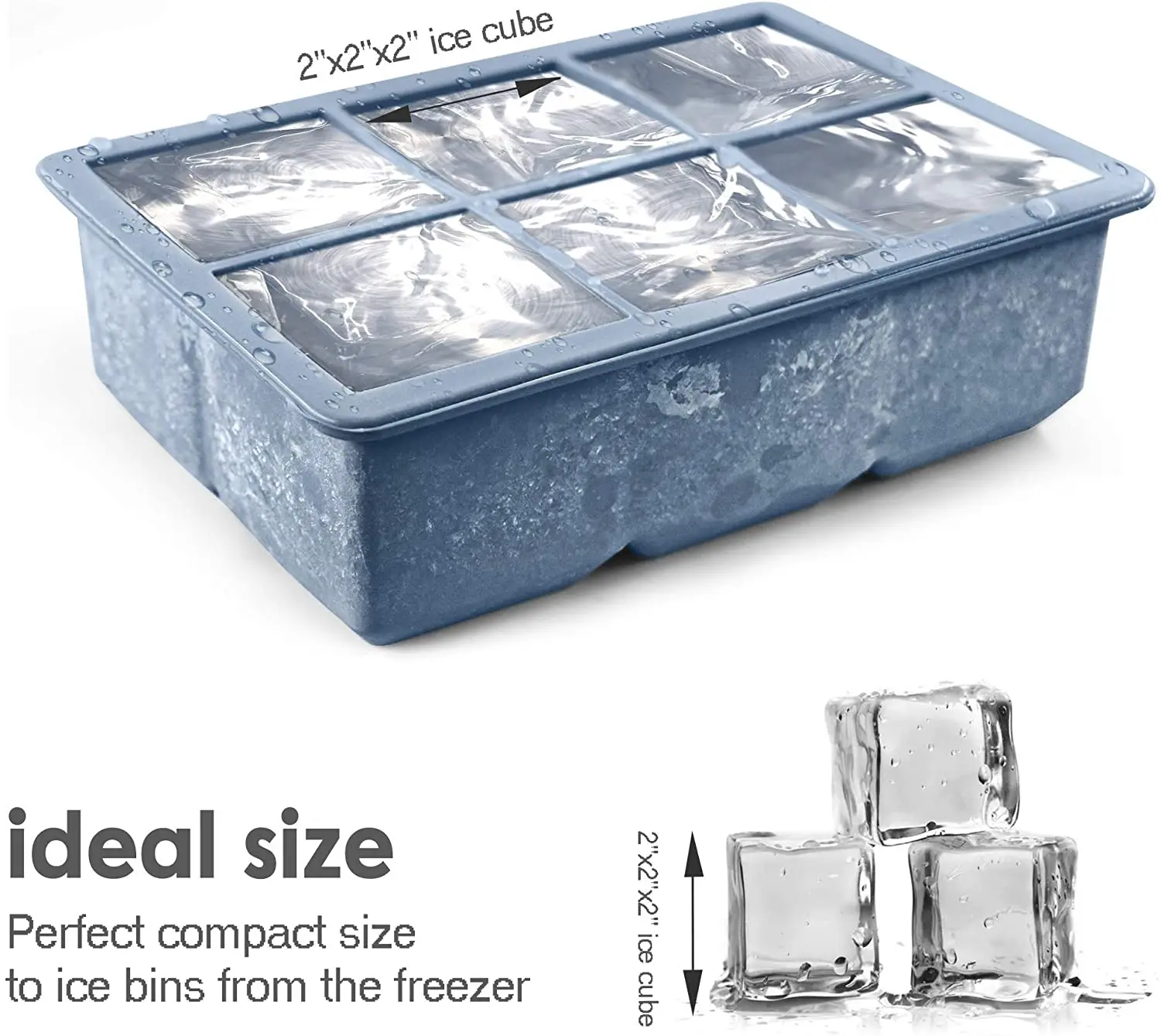 Big Grid Silicone Ice Cube Mold Maker Flexible Tray with Lid Kitchen Gadgets and Accessories | Дом и сад