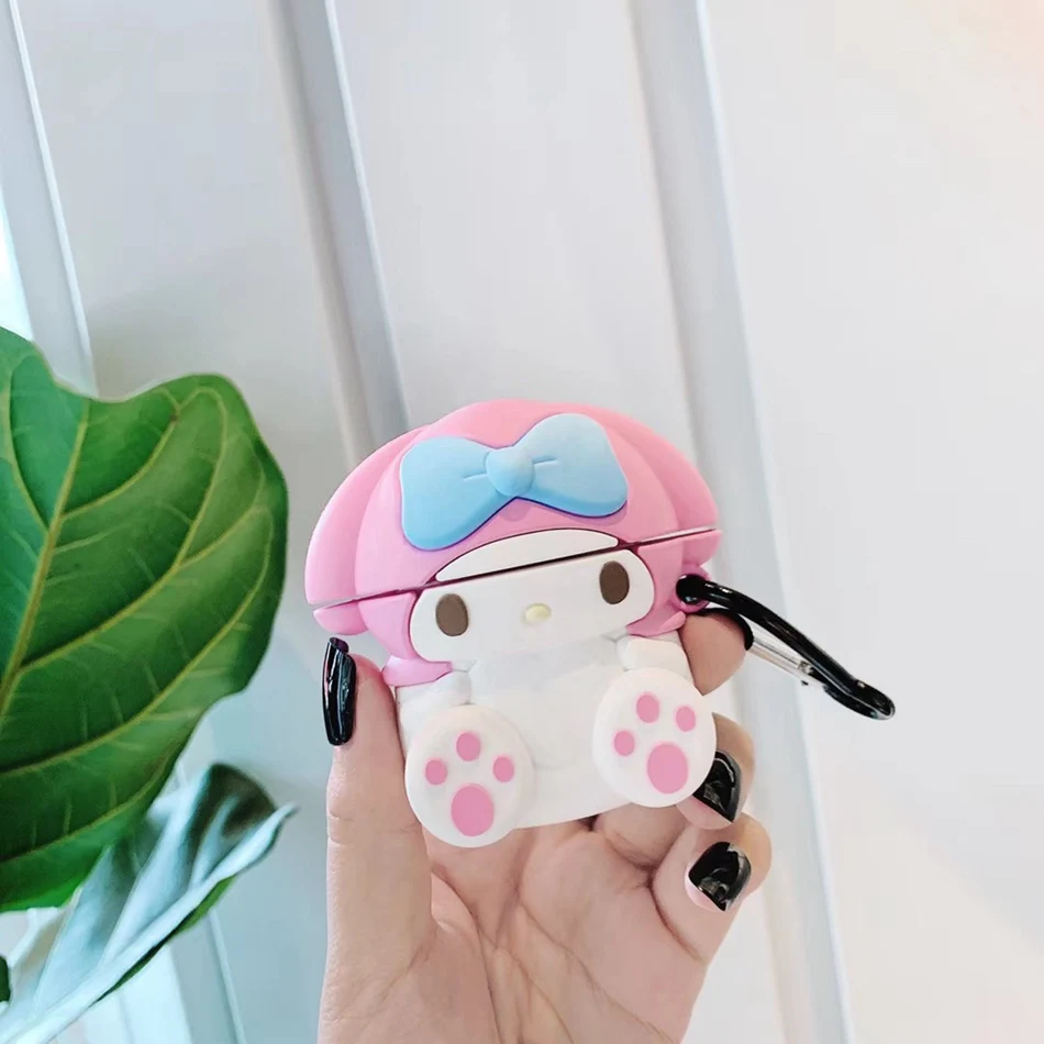 1033 Милый 3D чехол для наушников для Airpods 2, чехол с изображением аниме, Детские Силиконовые Наушники с изображением утки, Защитная крышка для Apple Airpods 1, чехол для Earpods - Цвет: 1033