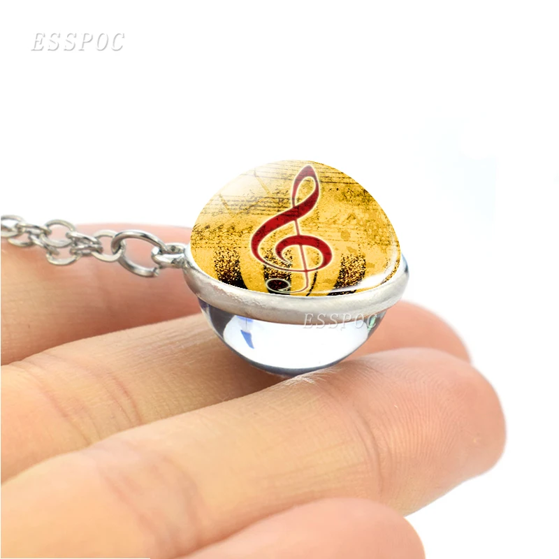 Музыкальные ноты стеклянный шар брелок музыкальные ювелирные изделия Бабочка