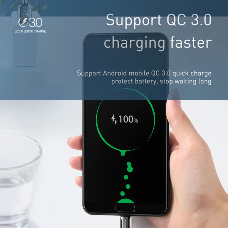 10 шт./лот Mcdodo USB Type C 3A автоматический отключение кабеля для Samsung Galaxy S10 S9 Быстрая