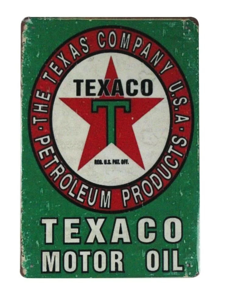 

Texaco motor oil tin metal sign interior decoration ideas for bedroom