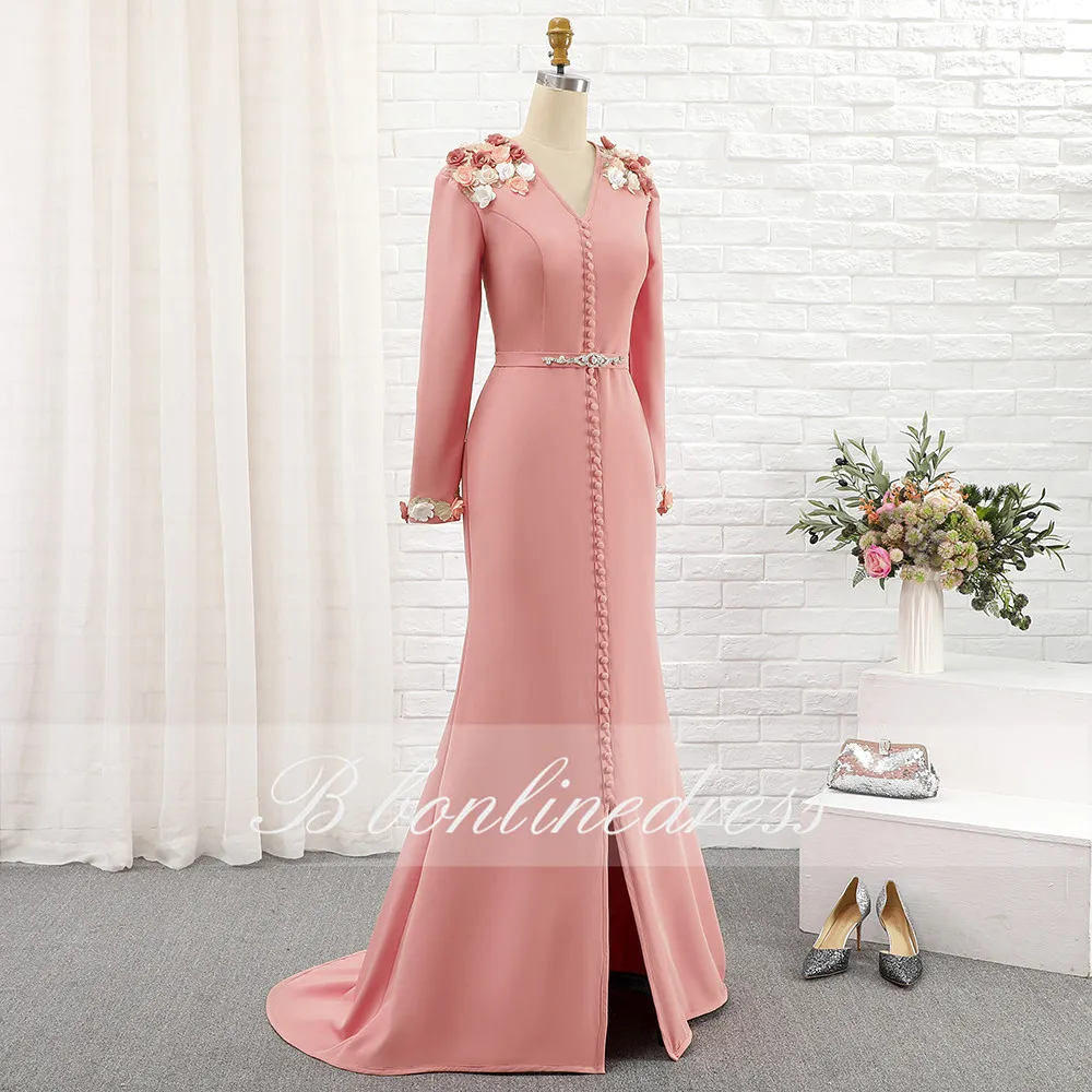 Bbonlinedress марокканские вечерние платья Caftan с вышивкой и аппликацией длинное