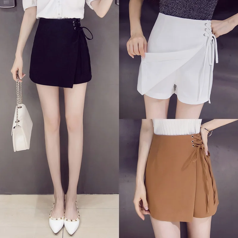 

Short skirt women's spring and summer new fashion high waist autumn and winter irregular walk proof trouser skirt A-line skirt