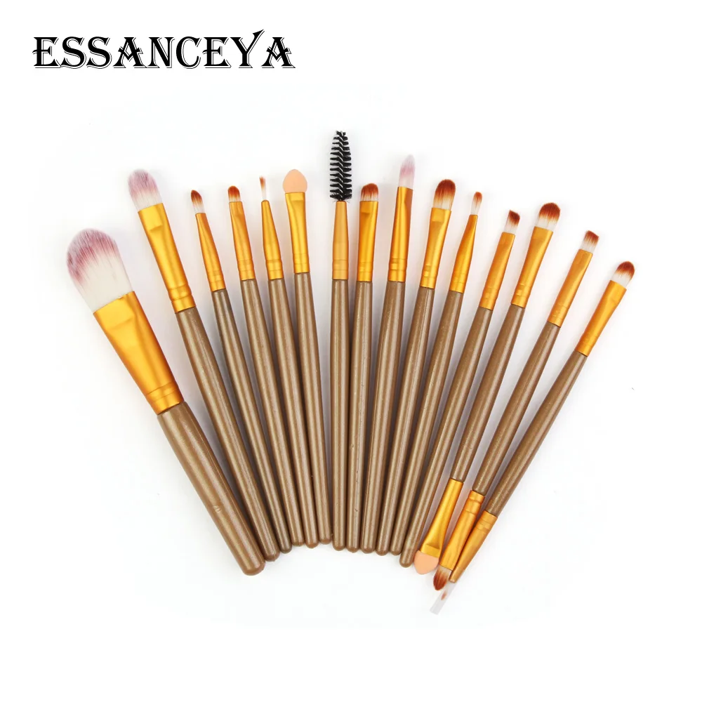 15pcs JJ ESSANCEYA Pro 6-18Pcs Cosmetic Makeup Brushes Foundation Eye shadow Eyeliner Fan Make-Up Multipurpose Eye Brushes Cosmetic Tool - Handle Color: 15pcs JJ
