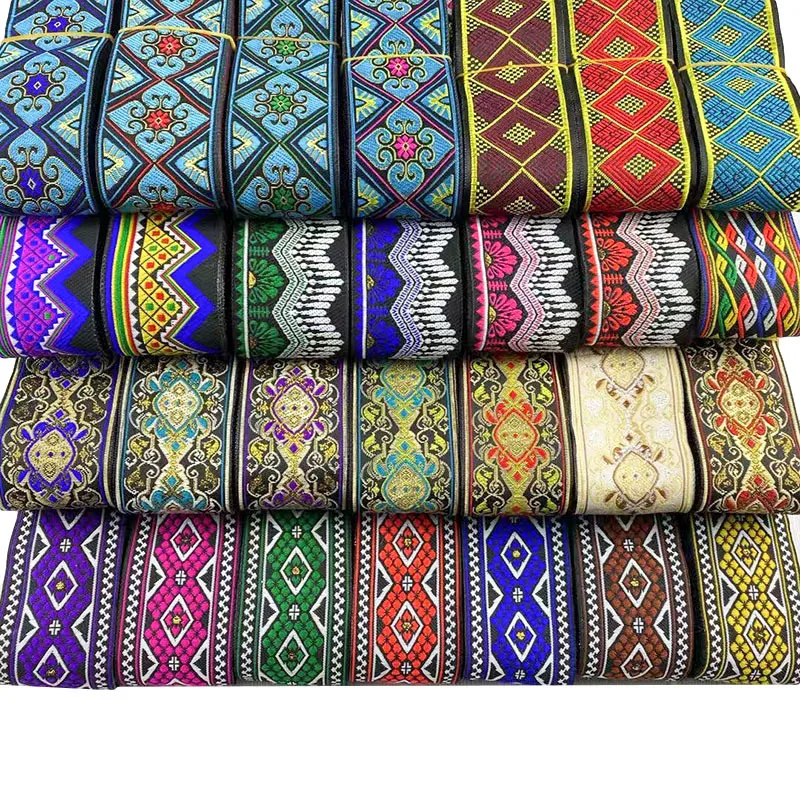 

HOT 7 Meters 5CM Vintage Ethnic Embroidery Lace Ribbon Boho Lace Trim DIY Clothes Bag Accessories Embroidered Fabric Custom