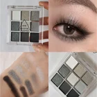 9 оттенков черного дымчатого теней для век Прохладная тонированная палитра теней для век Водостойкие блестящие тени для век Макияж Косметика Пигментная палитра для глаз