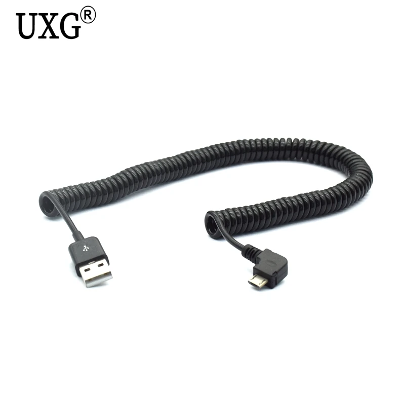 

Пружина 90 градусов угол USB 2,0 A папа к Micro USB B Спиральный адаптер USB кабель для зарядки передачи данных разъем USB зарядный кабель
