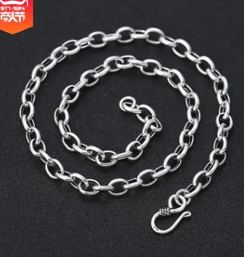 Длинное ожерелье из настоящего серебра 925 пробы цепочка на заказ 5 мм 70