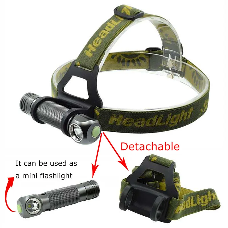 

2 в 1 Мини-светильник и налобный фонарь XML L2 светодиодный 1000 люмен водонепроницаемый головной светильник для кемпинга рыбалки охоты головной...