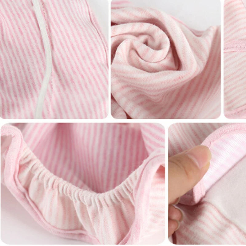 

Newborn Nappy Breathable Diaper Pants Baby Organic Cloth Diapers Side Leak Baby Using Reusing Stripe Cotton