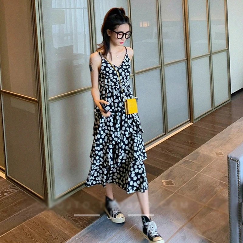 Женские летние платья 2020 цветочное свободное платье без рукавов женские