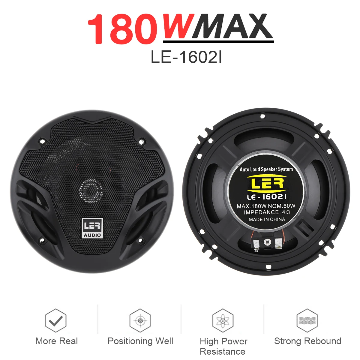 

2pcs 4/5/6 Inch 180W 2 Way Car Coaxial Speakers Auto Audio Music Stereo Player Loudspeaker HiFi Vehicle Door Subwoofer for Car