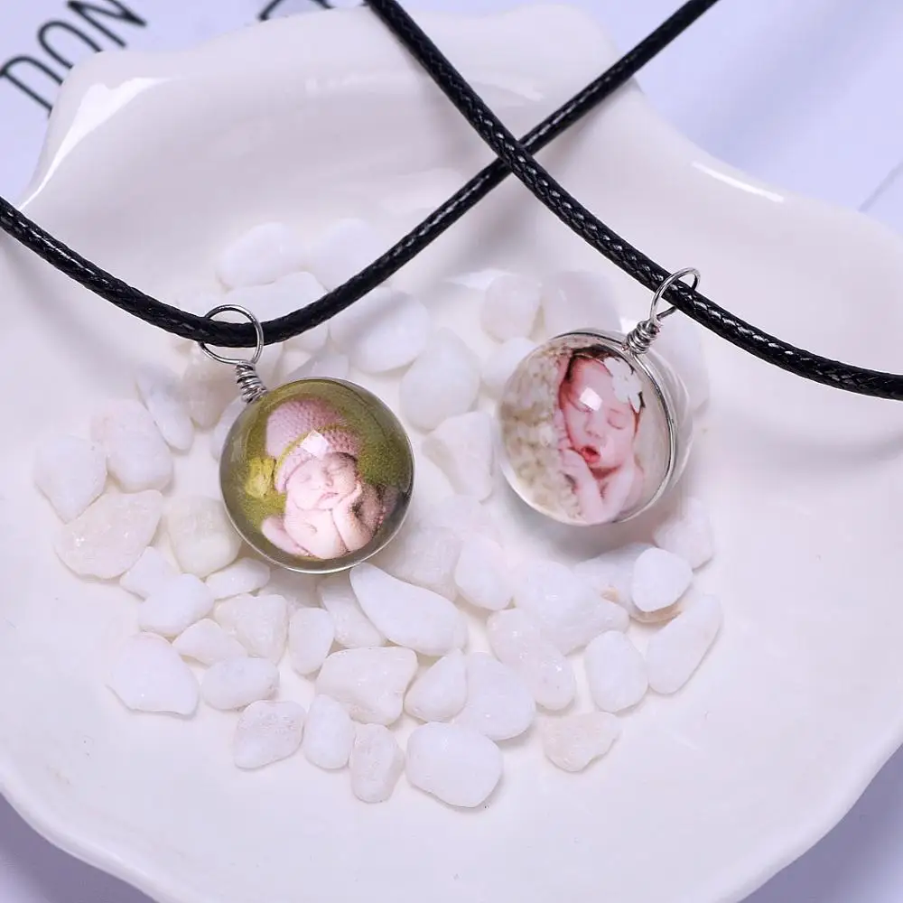 Luyun Double-sided Crystal Necklace personality Jewelry women's Custom Photo Goliday Gift |