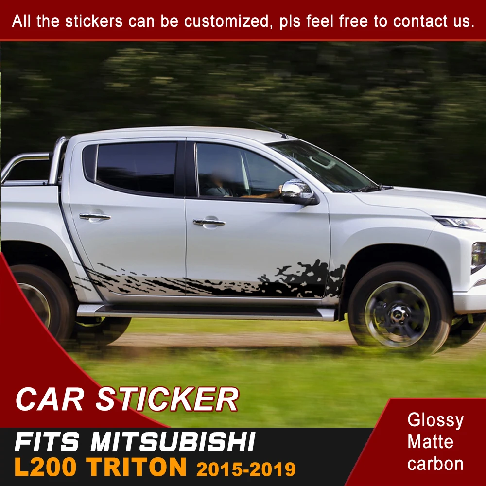 Стикер для автомобиля подходит mitsubishi l200 triton 2006 2015 боковая грязь брызговик