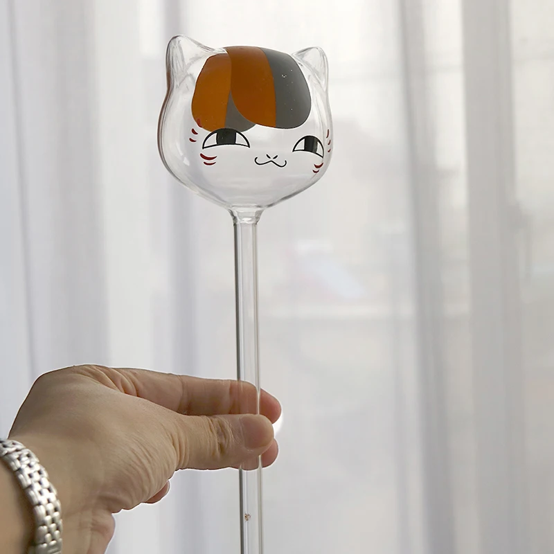 В форме кота стеклянные растения цветок полив шип кол кормушка для воды домашний