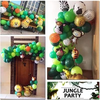 2021 new 66 pcs artificial palm leaf jungle tropical safari decoration supplies hawaii theme birthday party