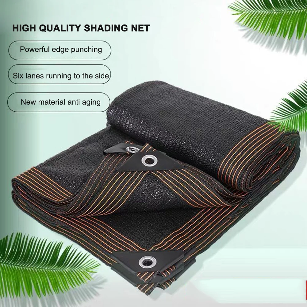 

6-Pin Sunshade Anti-UV Net Awning Outdoor Pool Sun Shelter Netting Black Home Outdoor Swimming Pool Cover Sun Shade Net