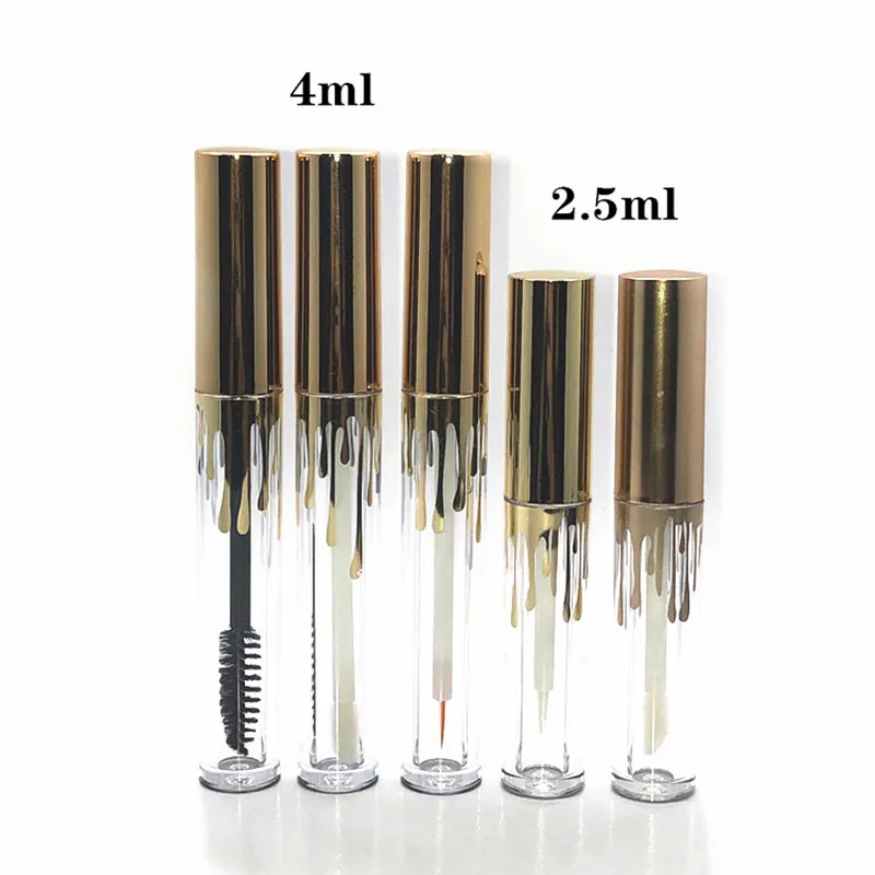 

10/30/50pcs 2.5ml 4ml Empty Lip Gloss Tubes, DIY Clear Mascara Tubes with Gold Cap,Cosmetic Eyeliner Refillable Containers