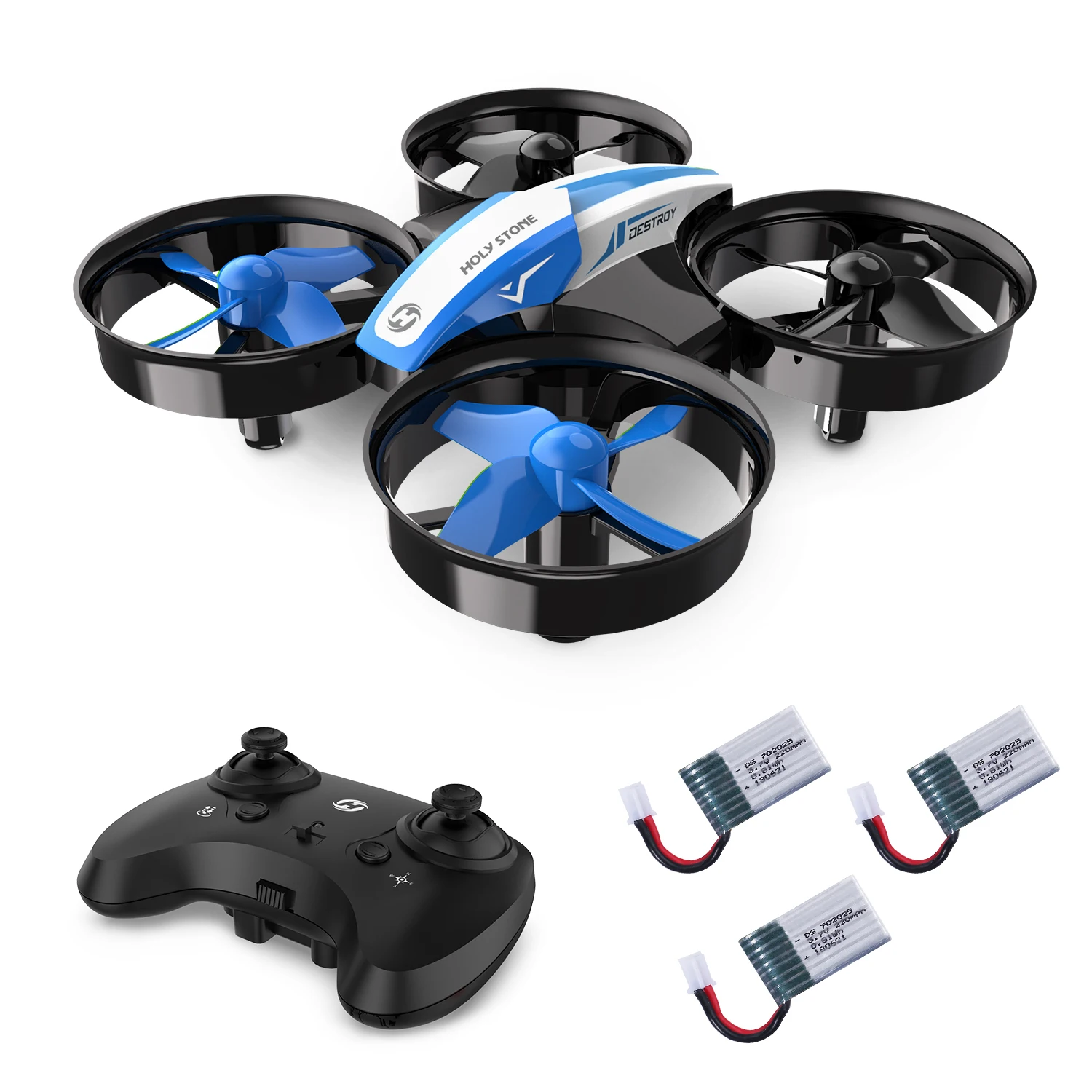 Blue Mini Drone Holy Stone HS210 мини Дрон 3D флип Безголовый режим Радиоуправляемый Дрон вертолет один ключ Land Авто парящий Радиоуправляемый квадрокоптер игрушка для детей - Color: Blue Mini Drone