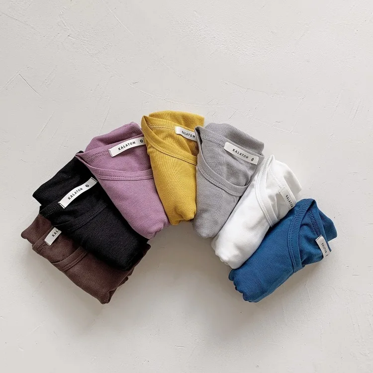 

Toddler Boys Cotton T Shirts 2021 New Summer Baby Casual Solid Short Sleeve T-shirt Kids Clothing Boys Summer Tee Shirts 2-9 Y