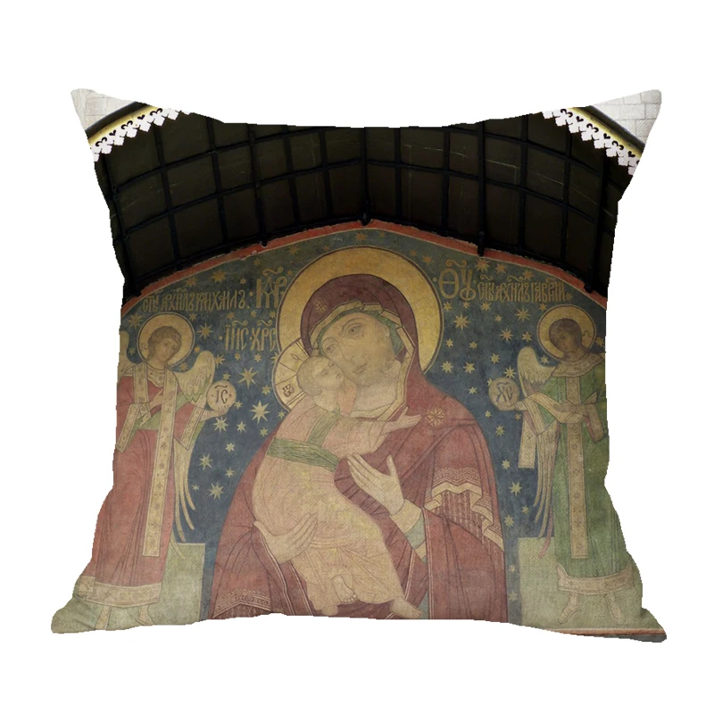 Наволочка из хлопка и льна с Христом пантокраратором наволочка православная