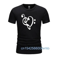 2021 fancy heart music notes funny t shirt cool cotton simple design t shirts men harajuku tops tees summer casual gift clothes