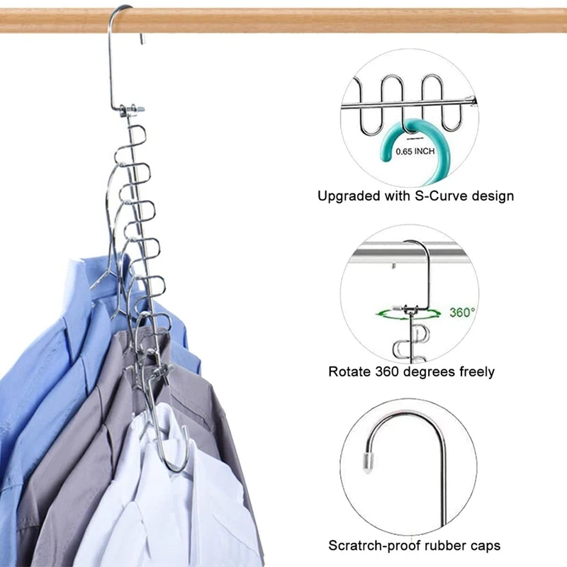 

Clothes Hangers Space Saving Hangers for Wardrobes Metal Hangers Organizer for Trouser, Dress, Clothes
