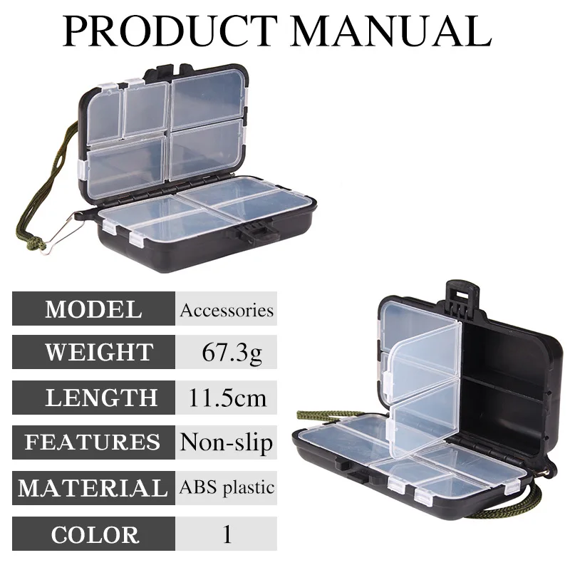 9 Compartments Fishing Lure Boxes Bait Storage Case Fishing Tackle Storage Trays Hooks Organizer Waterproof Fishing Accessory