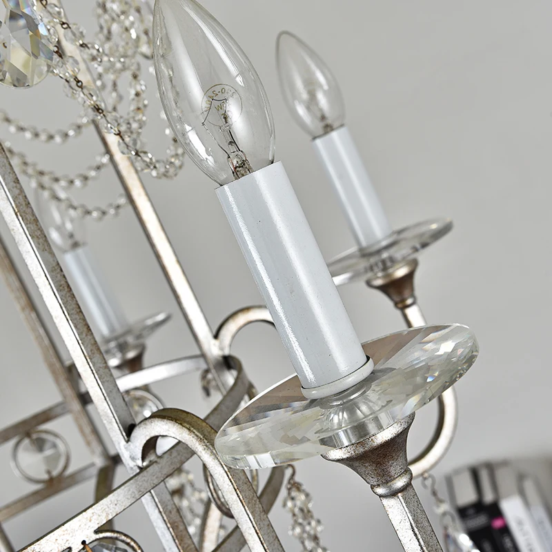 

American country living room bedroom villa stairs simple European Nordic minimalist European French candle crystal chandelier