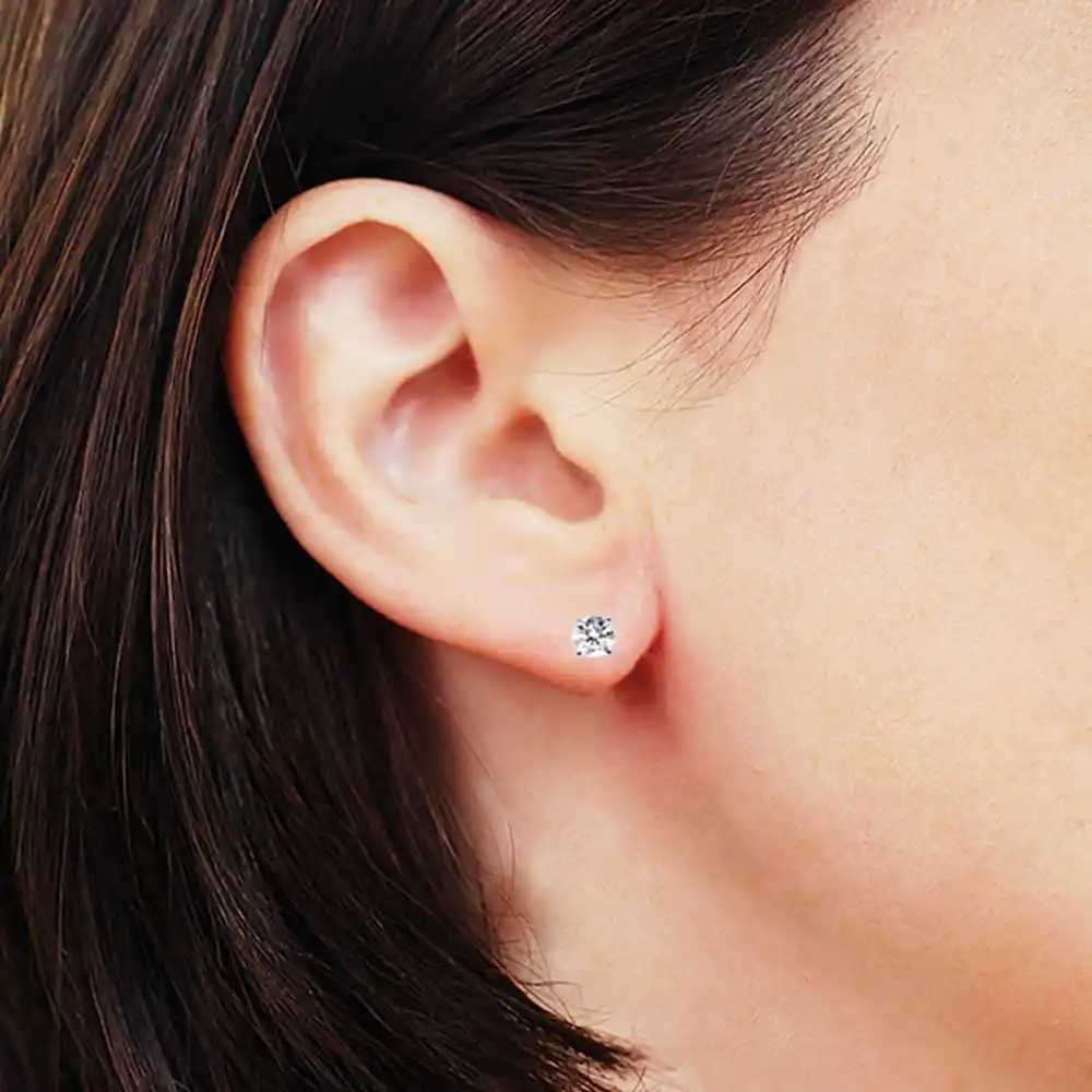 Женские серьги гвоздики GemStoneKing 0 22 карат 14 белое золото|stud earrings|earrings forearrings for women |