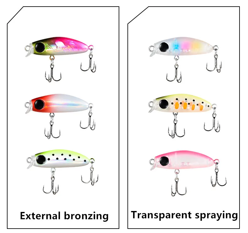 Рыболовные снасти жесткие приманки тонущий мини робот рыба япония 5 см leurre черный