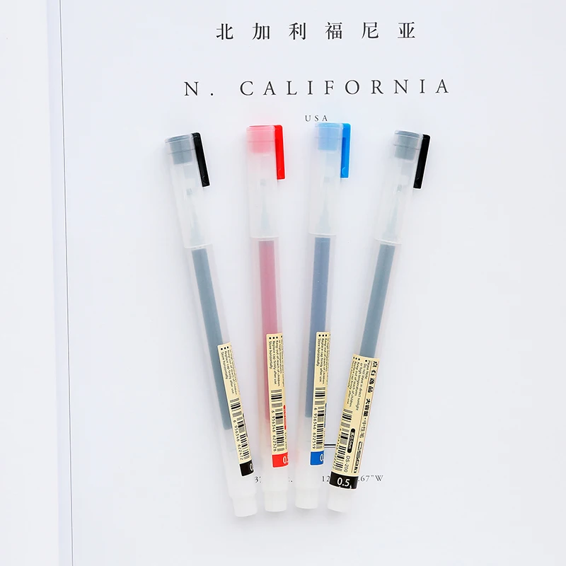 

2022 12 Pcs DS200 Simple Translucent Pole Large-capacity Bullet Point 0.5mm Gel Pen and Signature Pen