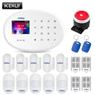 Комплект охранной сигнализации KERUI W20, GSM, беспроводная сирена для дома, Wi-Fi, 2,4 дюйма, мини цветной экран, инфракрасная Сенсорная панель сигнализации