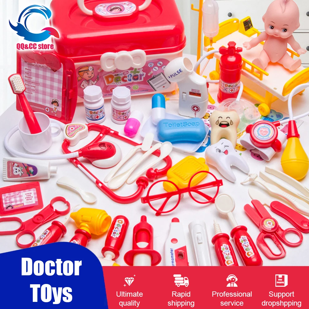 

Kids Doctor Toys With small Baby set Medical Kit Nurse Bag Hospital Play Accessorie Role-playing Game Playset for Girls Ages 3-6