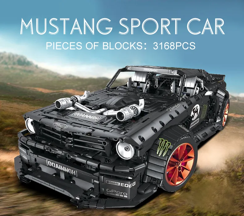 Yeshin 20102 1:8 Technic машинки Mustang Hoonicorn V2 набор сборных игрушечные модели автомобилей Детские Рождественские подарки строительные блоки кирпичи