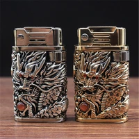 new metal fashion retro chinese dragon three dimensional relief kerosene lighter cigarette accessories men and women gifts