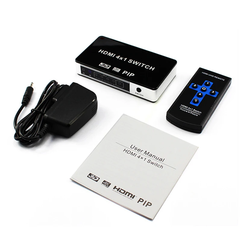 4K HDMI переключатель 4x1 PIP видео коммутатор конвертер x 2K + пульт дистанционного