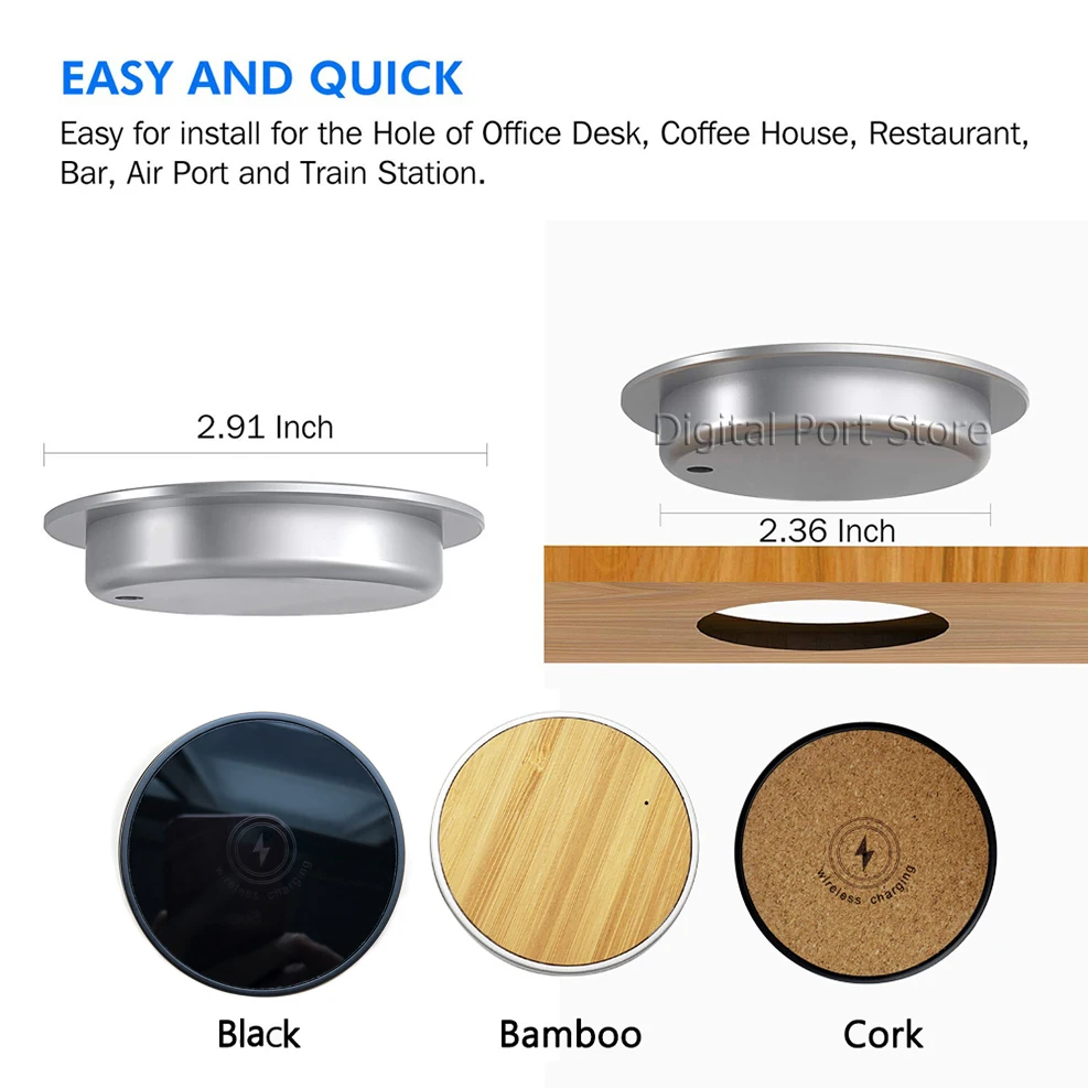built in desktop wireless charger table furniture embedded qi fast wireless charging pad for iphone 12 pro max 11 samsung xiaomi free global shipping