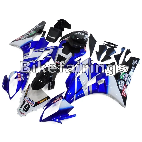Полный комплект обтекателя Для Yamaha YZF 600 R6 2006 2007 YZF R6 06 07 ABS пластиковые детали для мотоцикла Бодибилдинг глянцевый синий белый корпус